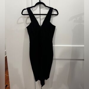 Mason Black Hi-low Dress With Back Zipper Detail